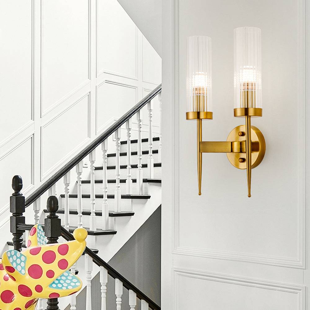 Pour Your Light, Not Your Drink: Dual Long Wall Light with Glass Vibe (Gold)